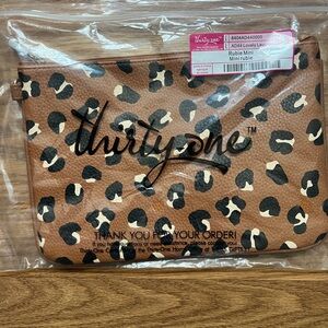 Thirty-One Brown Leopard Print Pouch